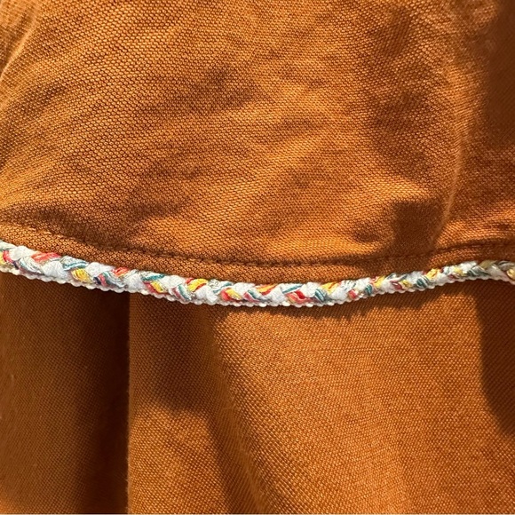 Emelia Rust Tie-Front Ruffle Tank Top - Picture 5 of 6